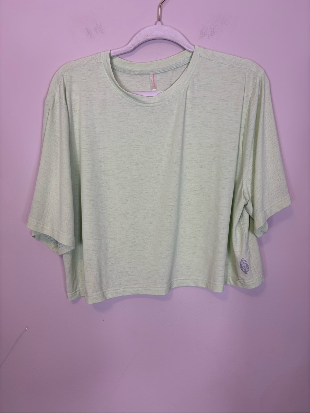 Free People Movement Neon Green Boxy Short Sleeve Crewneck Top Medium